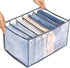 Tutuviw Wardrobe Clothes Organizer for Jeans, Upgraded Drawer Organizers for Clothing with Handle Foldable, Drawer Organizers Clothes(Gray,1PCS-M) 1PCS-7 Cell(L)