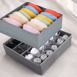 Tutuviw Wardrobe Clothes Organizer for Jeans, Upgraded Drawer Organizers for Clothing with Handle Foldable, Drawer Organizers Clothes(Gray,1PCS-M) 2PCS-7 Cell+24 Cell Gray