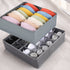 Tutuviw Wardrobe Clothes Organizer for Jeans, Upgraded Drawer Organizers for Clothing with Handle Foldable, Drawer Organizers Clothes(Gray,1PCS-M) 2PCS-7 Cell+24 Cell Gray
