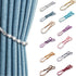 Visland 2 Pack Acrylic Pearl Curtain Tie Backs Curtain Hooks, Elegant Beads Curtain Rope Straps, Decorative Holdbacks Curtain Holders, 29in Sliver Grey
