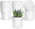 Pots for Plants, 8 Pack 4.8 inch Plastic Planters with Multiple Drainage Holes and Trays - Plant Pots for All Home Garden Flowers Succulents (White) 4inch-White