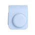 For Instax Mini 12 Camera Case PU Leather Soft Silicone Cover Bag for Fujifilm Polaroid Film Camera Bag w/Shoulder Strap Hydrangea blue