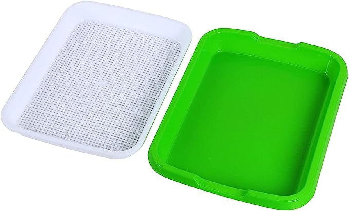 Tutuviw BPA Free Hydroponics Soilless Seeds Sprouter Microgreen Seed Sprouter Trays Seed Germination Double Tier Grow Trays with Lid 5PCS-Seed Sprouter Tray