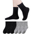 Holzlrgus Kids Athletic Crew Socks Boys Girls Cotton School Uniform Casual Basic Socks 6 Pairs 9 - 12 Years Black + Gray