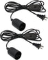 Plug in Hanging Light Kit, Retro Hanging Lights with Plug in Cord, E26 E27 Industrial Pendant Light Fixture, 5.9 FT Cord with On/Off Switch Hanging Lamp for Living Room Bedroom 2 Pack Black