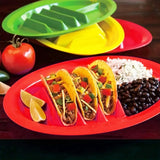 Ludlz Tacos Holder Plate Durable Easy to Clean Mexican Pancakes Corn Hot Dogs Cakes Toasts Food Tray for Home Yellow