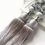 Bosisa 2pcs Large Tie Backs Ball Tassel Curtain Rope Tieback,Gold Silver