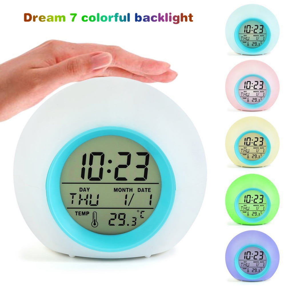 Kids Alarm Clock OK to Wake Alarm Clocks for Kids Toddlers Night Light Clock for Bedrooms with Children's Sleep Trainer Cute Clock Birthday Gift for Teen Boys Girls Colorful