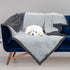 Pawsse Waterproof Pet Blanket, Pee Urine Proof Dog Blanket Cover for Couch Bed Furniture Protector, Liquid Proof Blanket for Small Medium Dogs, Buffale Red/Tuape, 50” x 60”. Lt Gray/Dk Gray