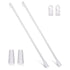 Tutuviw Blind Wand Vertical Blinds Replacement Parts,2PCS White Fiberglass Blinds Stick Replacement with Hook and Handle Curtain Stick Blind Tilt Wand for Window Opener Accessory (12 Inch)