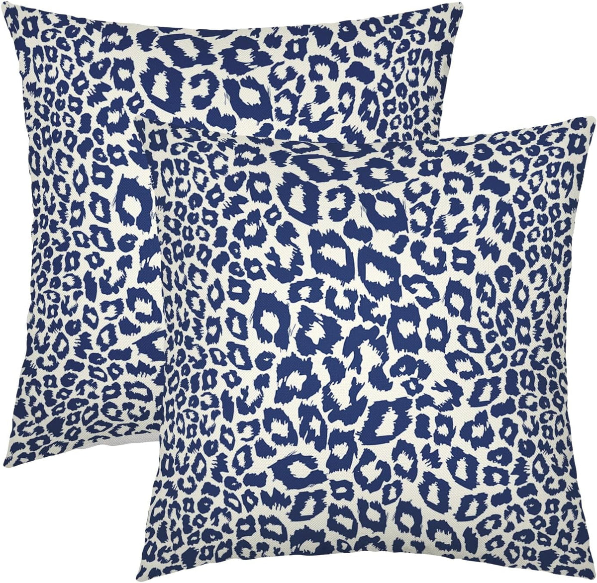 Lime Green White Leopard Print Pillow Covers 18x18 Inch Set of 2 Cheetah Animal Spots Decorative Throw Pillows For Couch Farmhouse Chinoiserie Pillow Cases Home Decor For Room Sofa Bed Porch Outdoor 18" x 18" Aqua Leopard