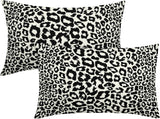 Lime Green White Leopard Print Pillow Covers 18x18 Inch Set of 2 Cheetah Animal Spots Decorative Throw Pillows For Couch Farmhouse Chinoiserie Pillow Cases Home Decor For Room Sofa Bed Porch Outdoor 12" x 20" Black Leopard