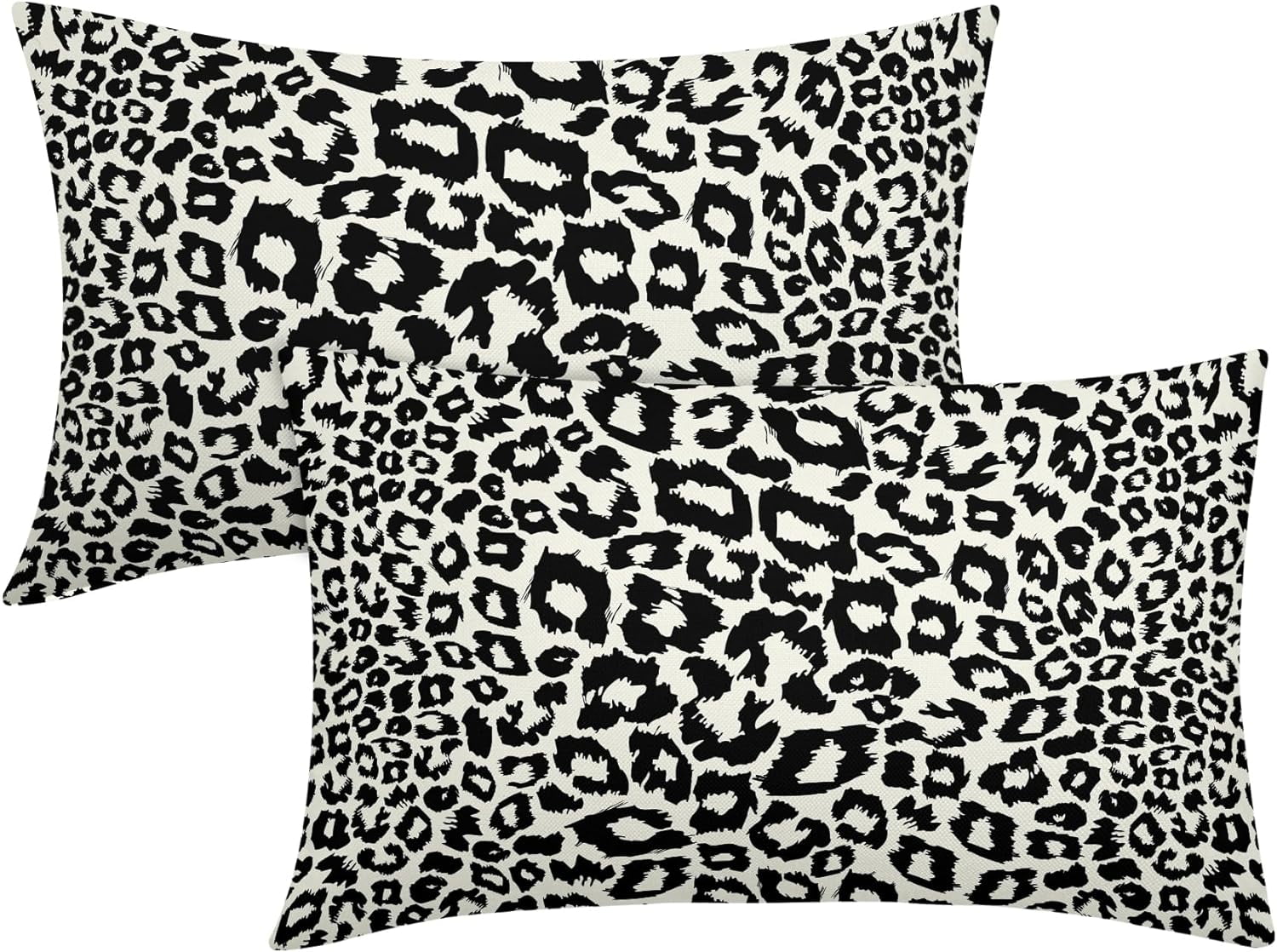 Lime Green White Leopard Print Pillow Covers 18x18 Inch Set of 2 Cheetah Animal Spots Decorative Throw Pillows For Couch Farmhouse Chinoiserie Pillow Cases Home Decor For Room Sofa Bed Porch Outdoor 12" x 20" Gray Leopard