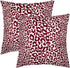 Lime Green White Leopard Print Pillow Covers 18x18 Inch Set of 2 Cheetah Animal Spots Decorative Throw Pillows For Couch Farmhouse Chinoiserie Pillow Cases Home Decor For Room Sofa Bed Porch Outdoor 16" x 16" Wine Red