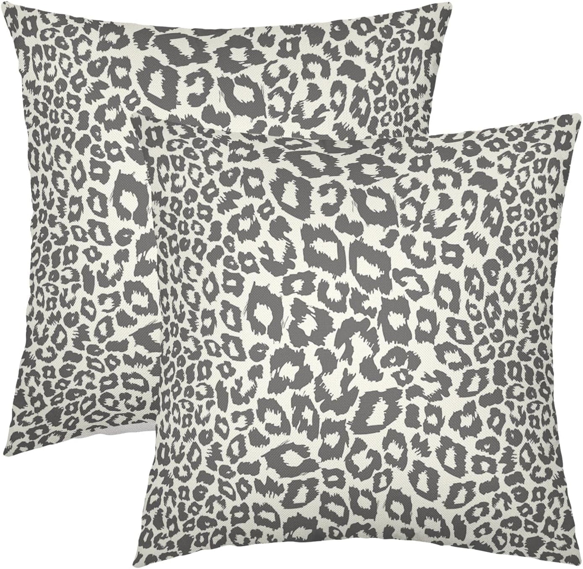 Lime Green White Leopard Print Pillow Covers 18x18 Inch Set of 2 Cheetah Animal Spots Decorative Throw Pillows For Couch Farmhouse Chinoiserie Pillow Cases Home Decor For Room Sofa Bed Porch Outdoor 20" x 20" Yellow Leopard