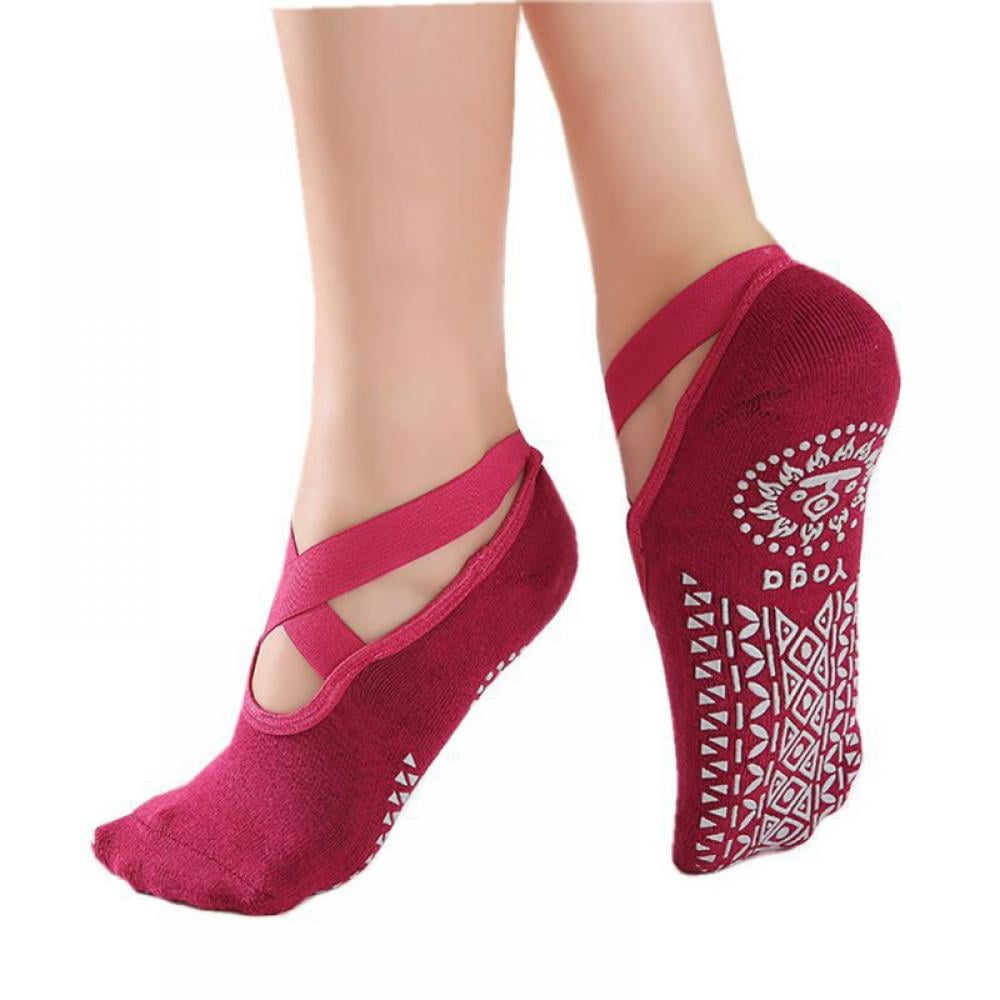 1pc Yoga Socks for Women Non Slip Socks Slipper Socks for Pilates, Ballet, Dance, Yoga Socks with Grips for Women Red
