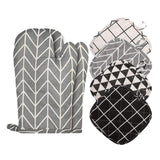 Poaug Oven Mitts on Sale Clearance 2Pc Oven Gloves Grill Gloves Slippery Cooking Gloves for Cooking Baking Grilling Yellow Grey
