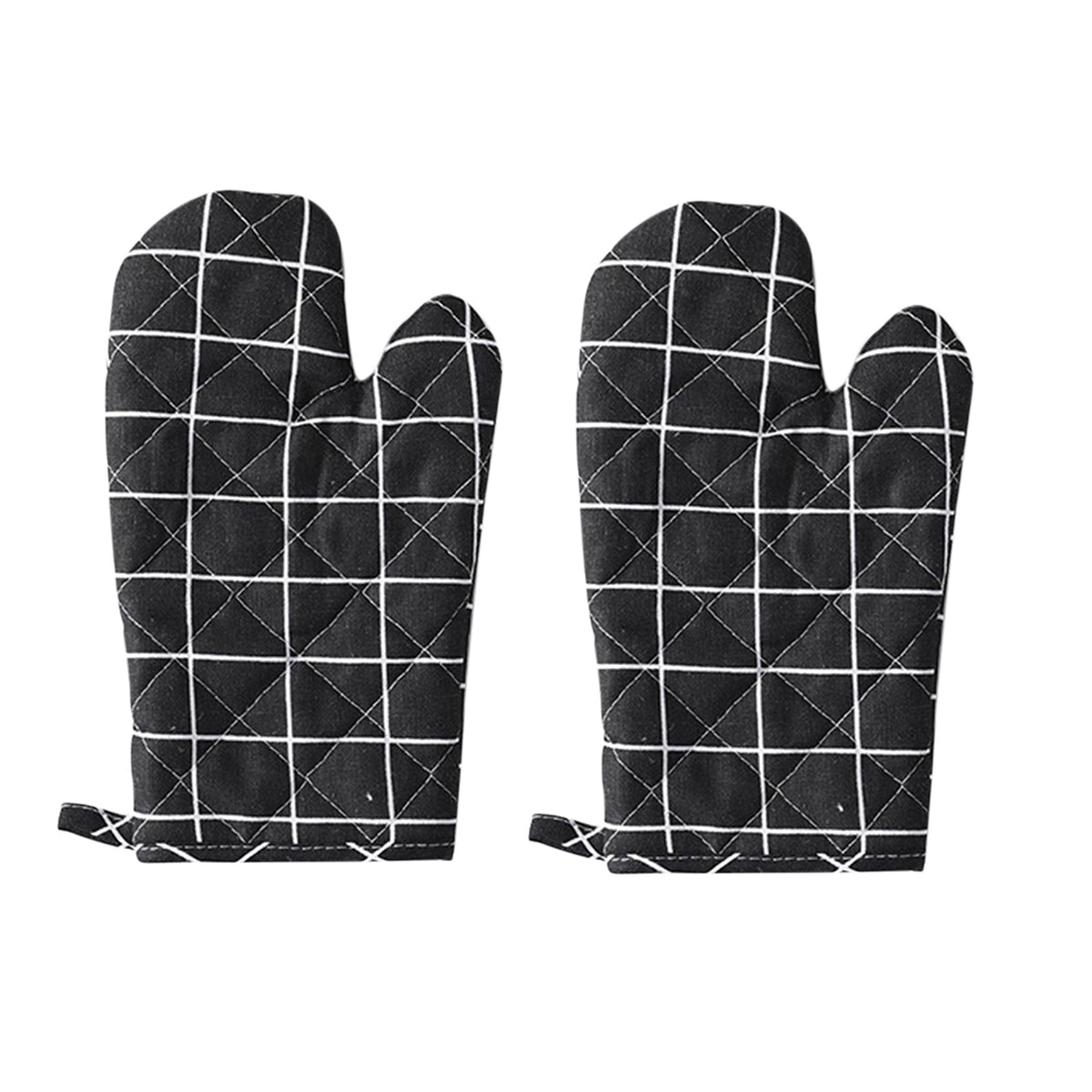 Poaug Oven Mitts on Sale Clearance 2Pc Oven Gloves Grill Gloves Slippery Cooking Gloves for Cooking Baking Grilling Yellow Z1-Black