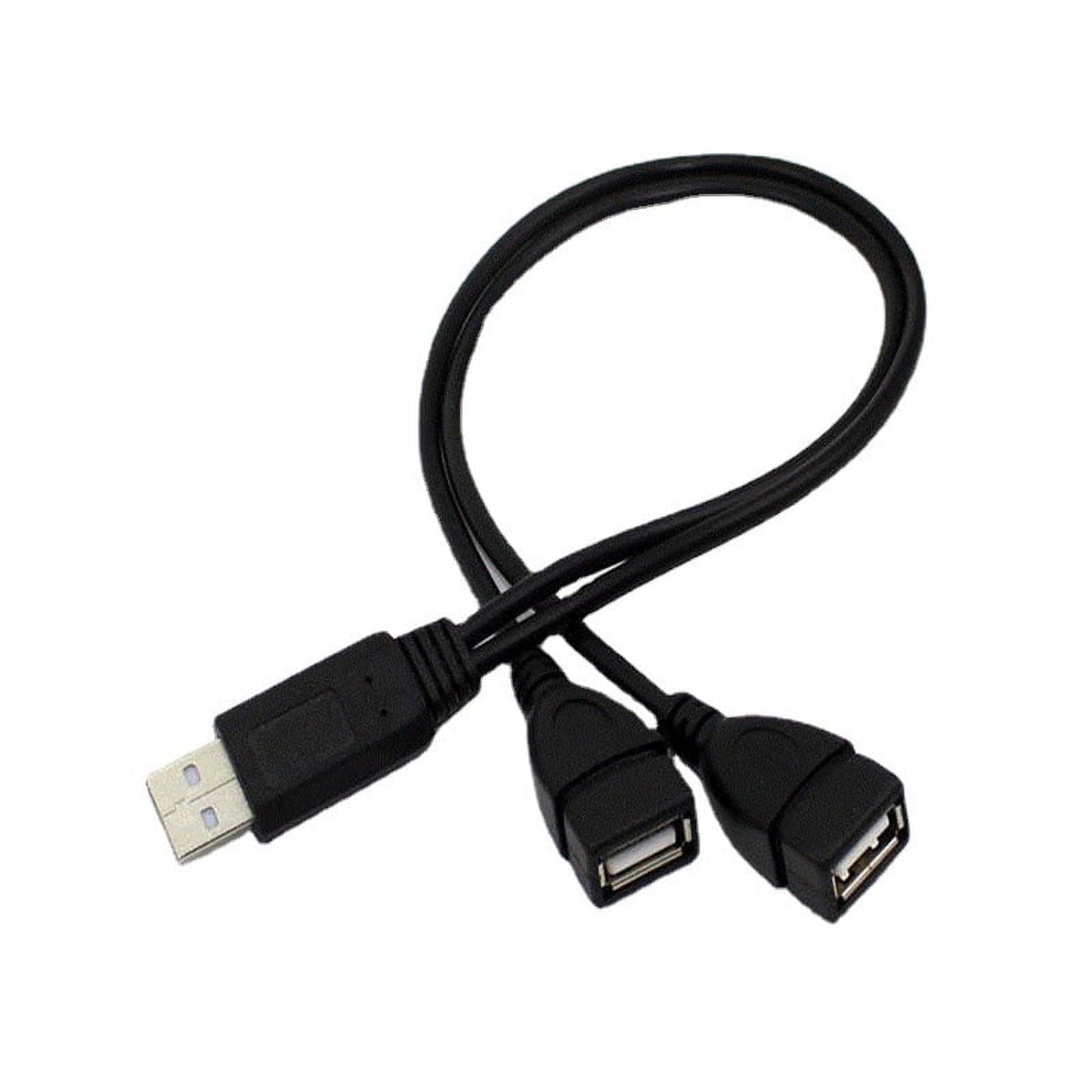 USB Splitter Y Cable, USB A 1 Male to 2 Female Cord Converter, Dual Double USB Port Extender Hub Data Charger Power Split Adapter for Car, Xbox, PS4, PS5, Laptop, Mac (1FT)