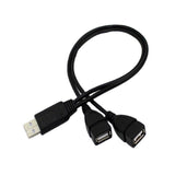 USB Splitter Y Cable, USB A 1 Male to 2 Female Cord Converter, Dual Double USB Port Extender Hub Data Charger Power Split Adapter for Car, Xbox, PS4, PS5, Laptop, Mac (1FT)