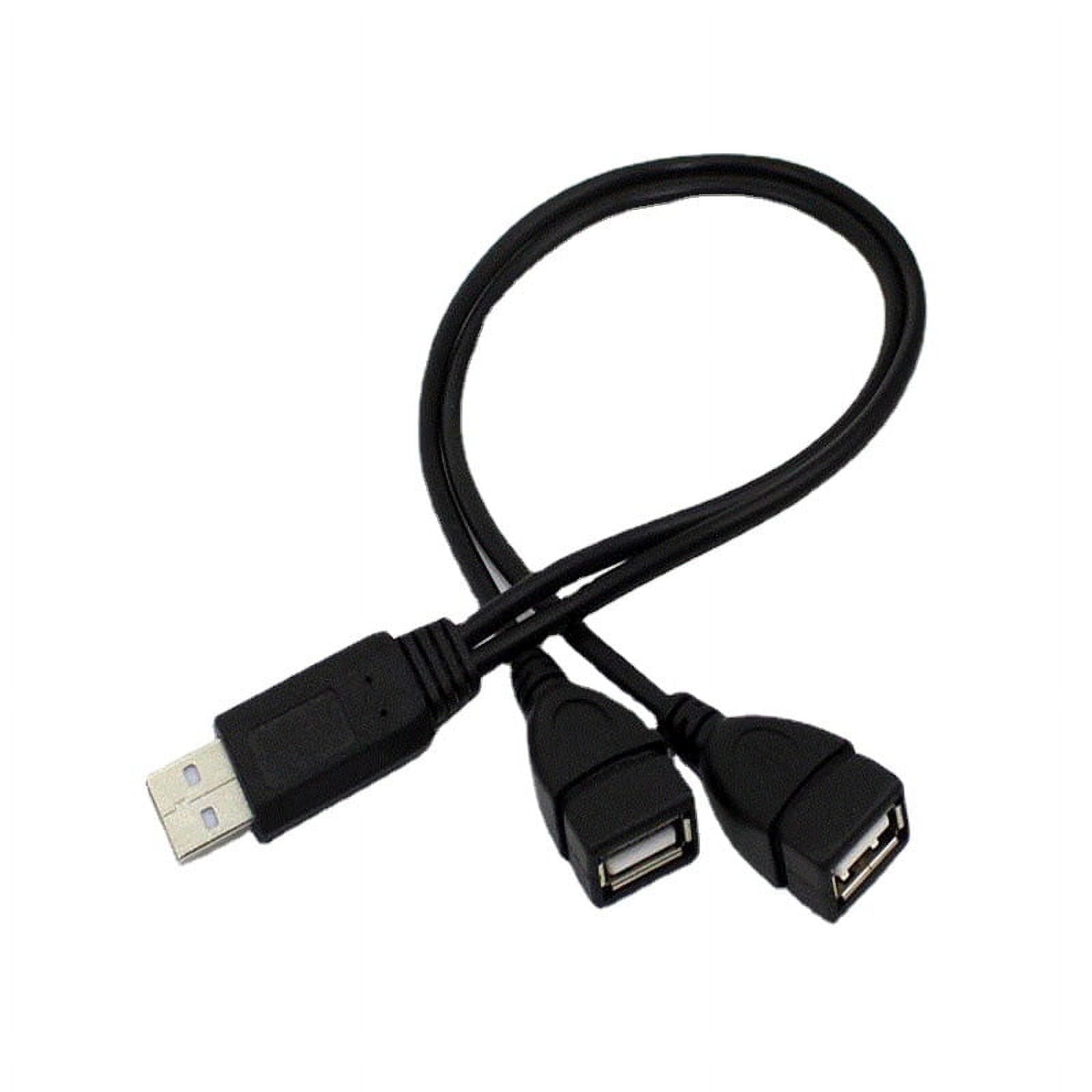 USB Splitter Y Cable, USB A 1 Male to 2 Female Cord Converter, Dual Double USB Port Extender Hub Data Charger Power Split Adapter for Car, Xbox, PS4, PS5, Laptop, Mac (1FT)
