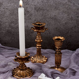 Visland Candlestick Holders , Brass Gold Candlestick Holder Set Candle Stick Holders Decorative Candlestick Stand for Wedding Party Dinning as shown 096