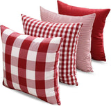 Light Blue Farmhouse Buffalo Plaid Pillow Covers 18x18 Set of 2 Patio Outdoor Decor Neutral Checkered Pillow Covers 18 x 18, Blue and White Gingham 18" x 18" Green