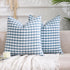 Light Blue Farmhouse Buffalo Plaid Pillow Covers 18x18 Set of 2 Patio Outdoor Decor Neutral Checkered Pillow Covers 18 x 18, Blue and White Gingham Pinstripe 18"x18", Set of 2 Greyish Blue