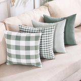 Light Blue Farmhouse Buffalo Plaid Pillow Covers 18x18 Set of 2 Patio Outdoor Decor Neutral Checkered Pillow Covers 18 x 18, Blue and White Gingham 18x18 Square Orange