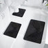 Summercome 3 Pcs Bathroom Rugs, Leaves Bath Mat Toilet Mats, Soft Comfortable Non-Slip Bathroom Rug Set, Bath Mats for Bathroom, Machine Washable Bath Mat Bathroom Rug Sets, 20x31.5in, Black 3pc Navy