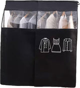 Tutuviw Black Clothing Rack Covers, Hanging Garment Bag Organizer Storage Cover Closet Storage Bottom Enclosed Garment Rack Cover Dustproof Protector