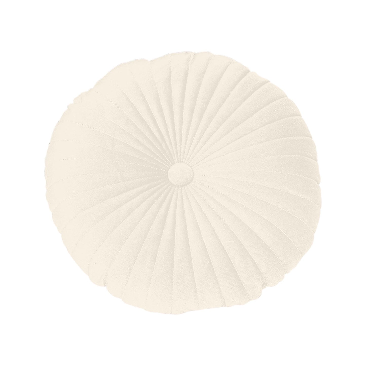 Darzheoy Round Throw Pillow 15.7 inch Decorative Round Velvet Floor Pillows Small Pumpkin Throw Pillow Cushion for Living Room Sofa Bed, Gray Beige