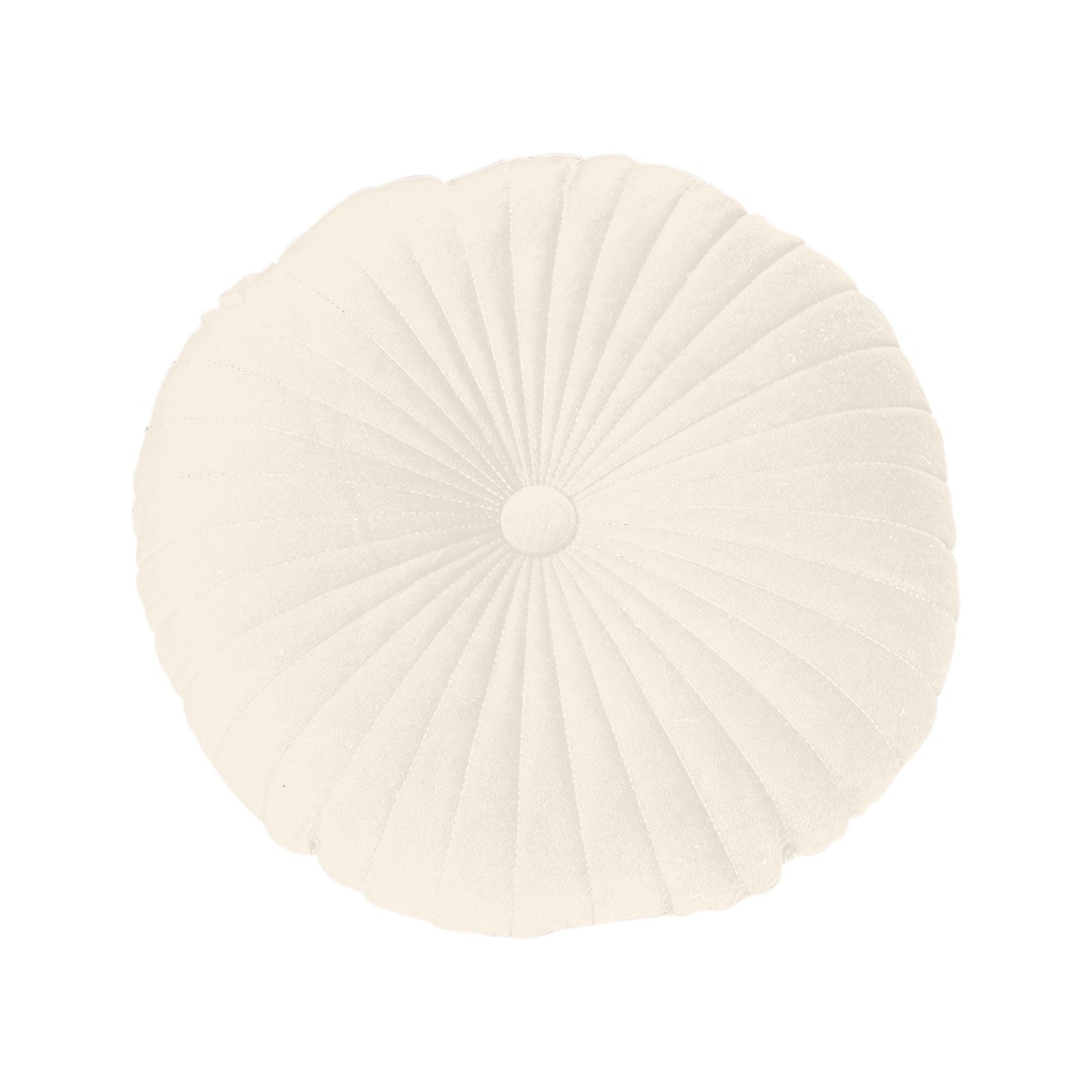 Darzheoy Round Throw Pillow 15.7 inch Decorative Round Velvet Floor Pillows Small Pumpkin Throw Pillow Cushion for Living Room Sofa Bed, Gray Beige