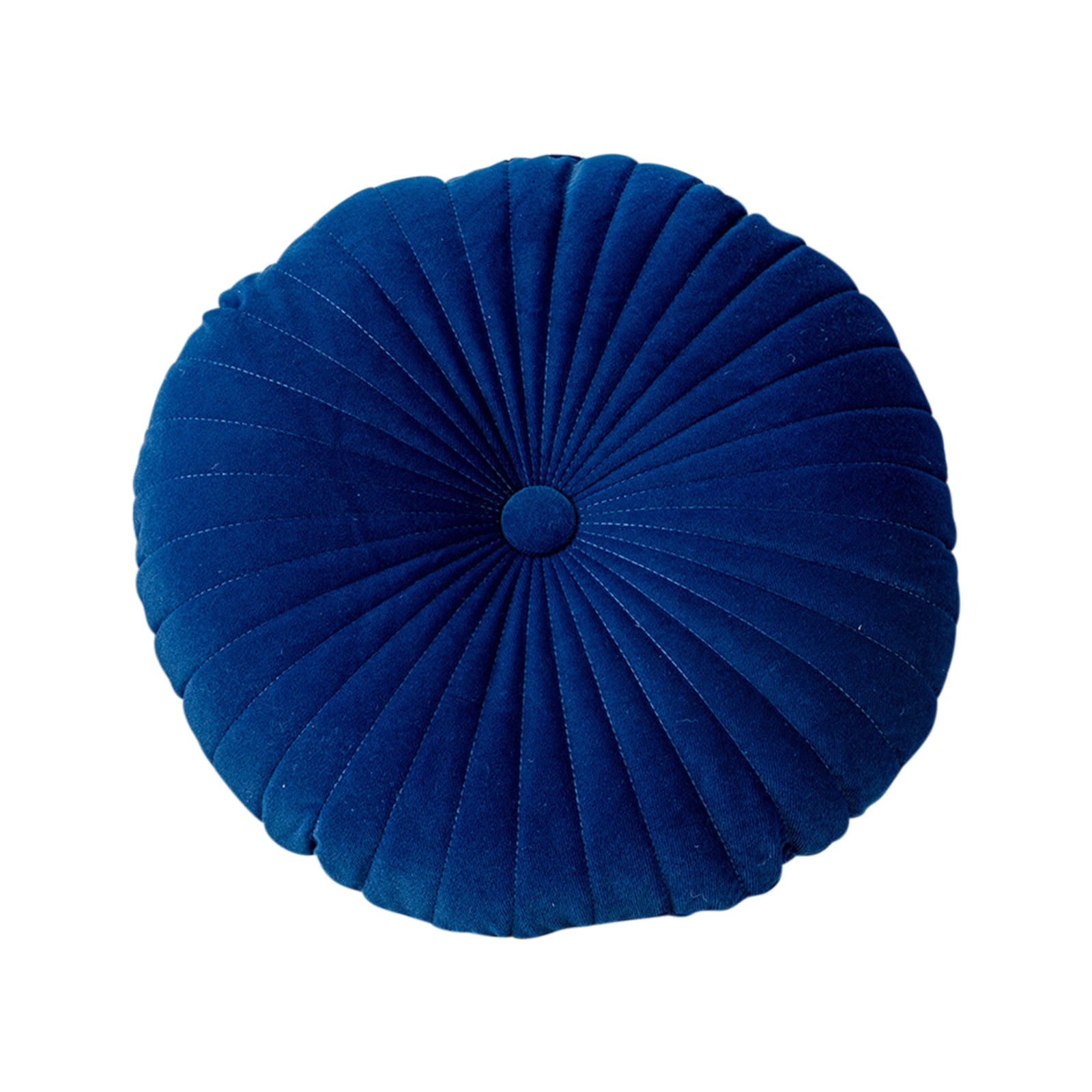 Darzheoy Round Throw Pillow 15.7 inch Decorative Round Velvet Floor Pillows Small Pumpkin Throw Pillow Cushion for Living Room Sofa Bed, Gray Blue