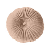 Darzheoy Round Throw Pillow 15.7 inch Decorative Round Velvet Floor Pillows Small Pumpkin Throw Pillow Cushion for Living Room Sofa Bed, Gray Coffee