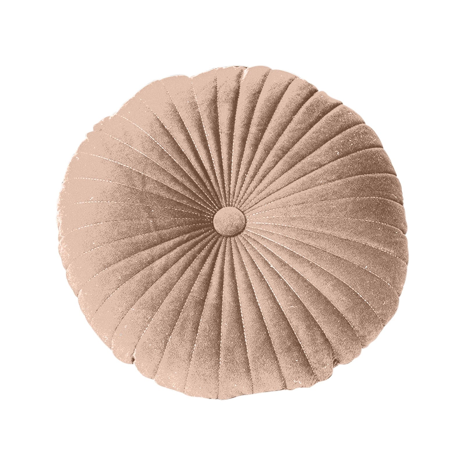 Darzheoy Round Throw Pillow 15.7 inch Decorative Round Velvet Floor Pillows Small Pumpkin Throw Pillow Cushion for Living Room Sofa Bed, Gray Coffee
