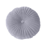 Darzheoy Round Throw Pillow 15.7 inch Decorative Round Velvet Floor Pillows Small Pumpkin Throw Pillow Cushion for Living Room Sofa Bed Gray