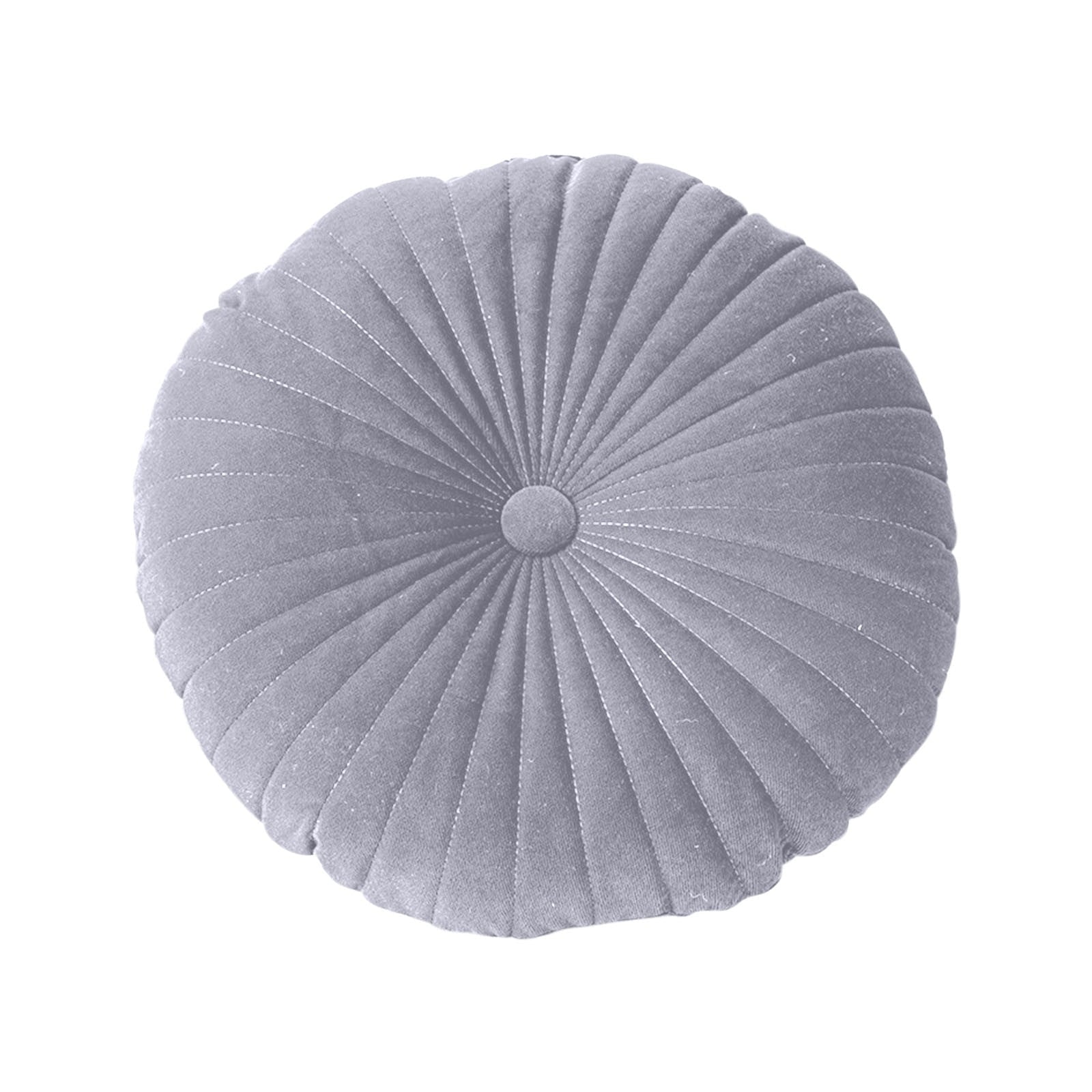 Darzheoy Round Throw Pillow 15.7 inch Decorative Round Velvet Floor Pillows Small Pumpkin Throw Pillow Cushion for Living Room Sofa Bed Gray