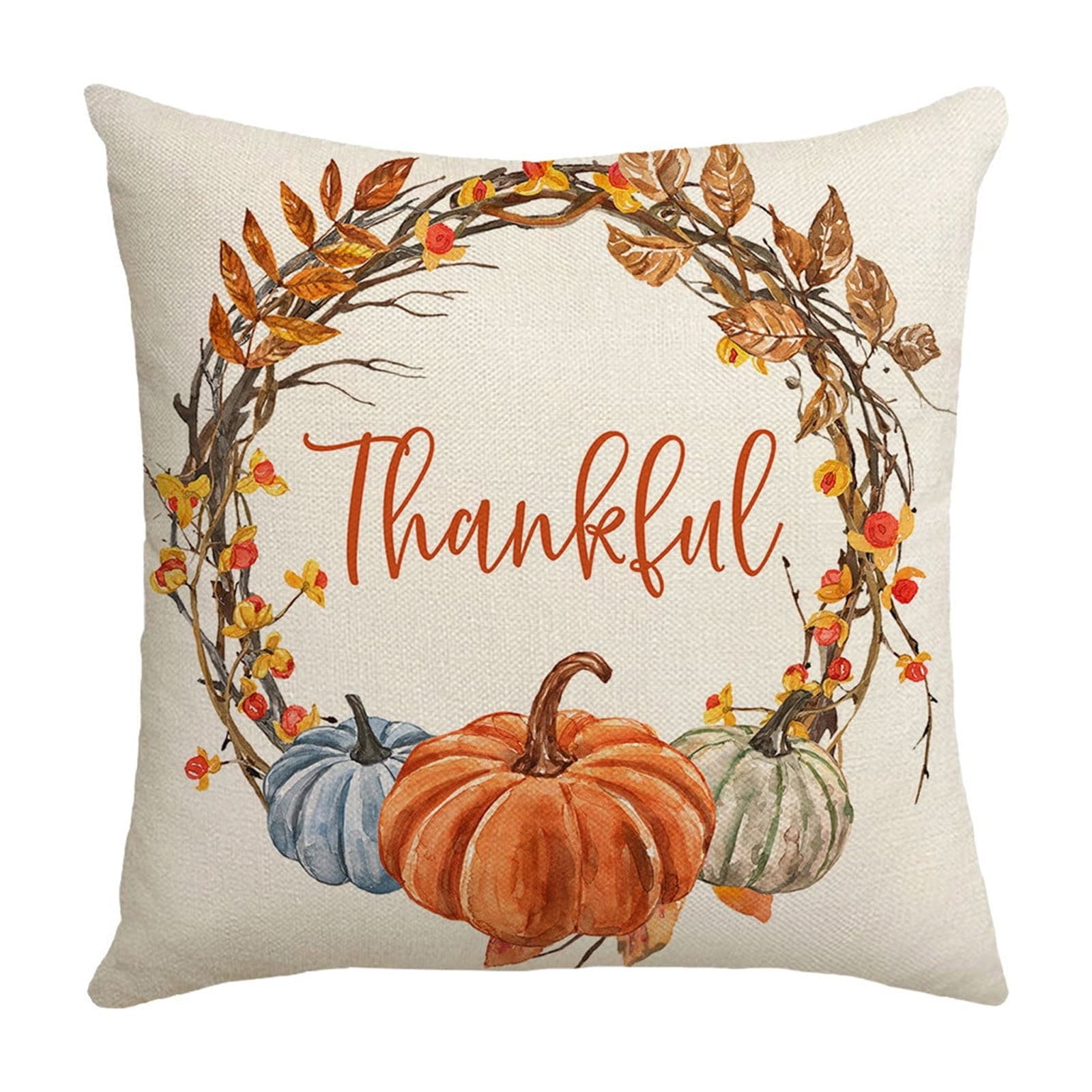 Darzheoy Fall Pillow Covers 18 x 18 inch Pumpkin Maple leaves Throw Pillow Covers Outdoor Autumn Thanksgiving Harvest Farmhouse Pillowcase Cushion Case for Home Sofa Fall Decor C