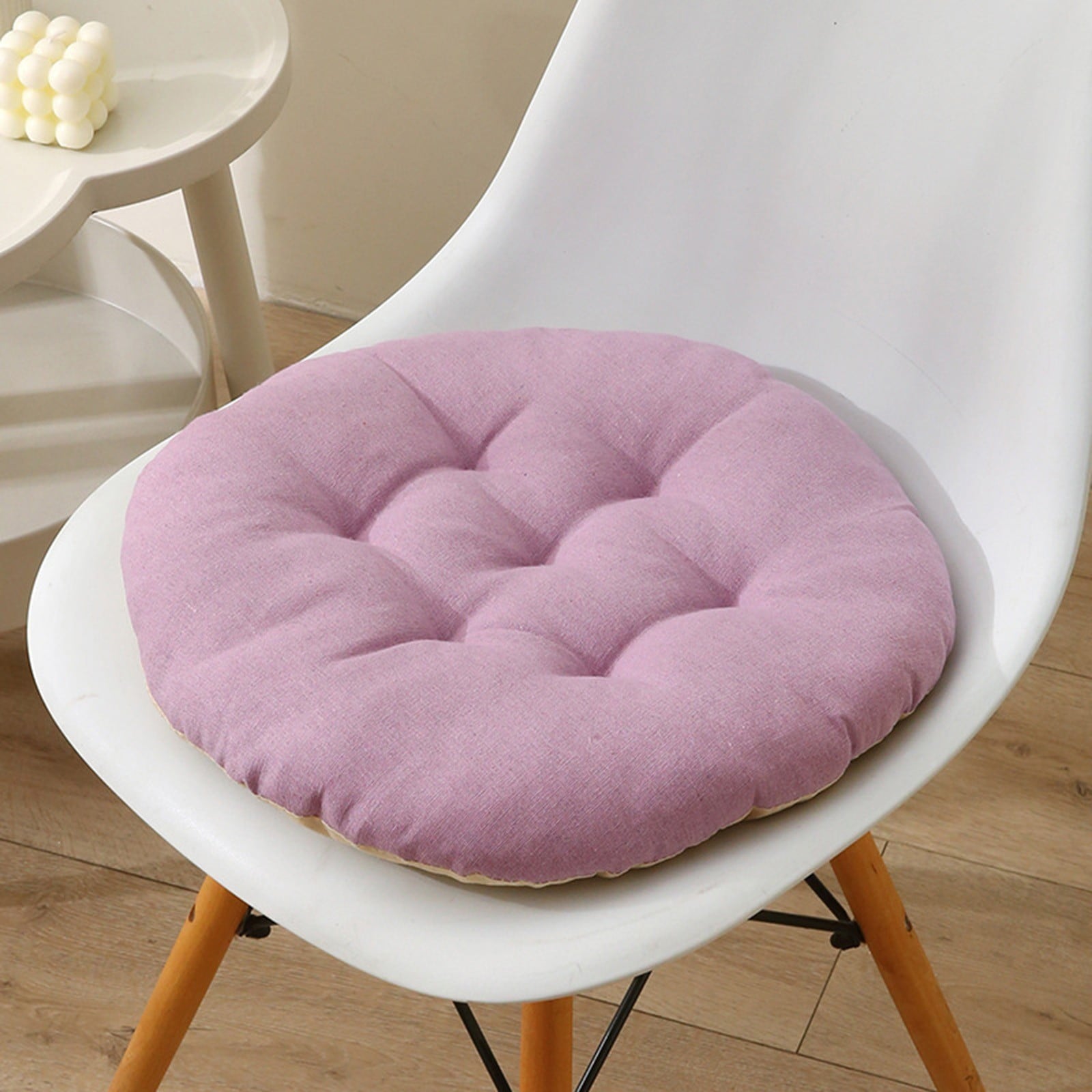 AYktou Seat Cushion 19.7*19.7in Thickened Large Size Chair Cushions Candy Color Round Soft Office Chair Cushion Breathable Linen Meditation Floor Pillow for Tatami Living Room Car Dorm Desk Chair 17.7" x 17.7" Gray