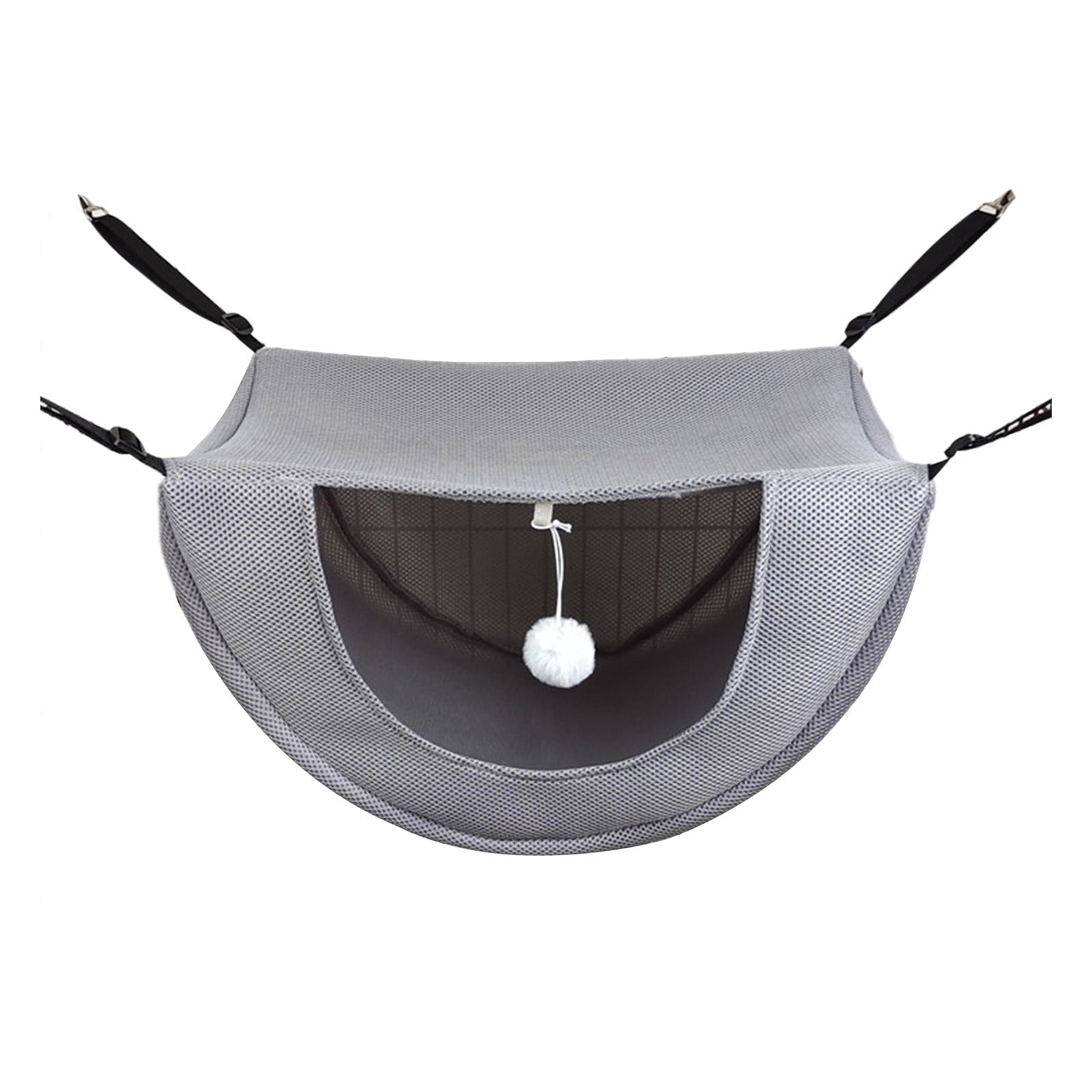 Darzheoy Cat Cage Hammock, Hanging Soft Pet Bed, Summer Breathable Pet Cage Hammock with Adjustable Straps, for Indoor Kitten Puppy Rabbit or Small Pet Gray