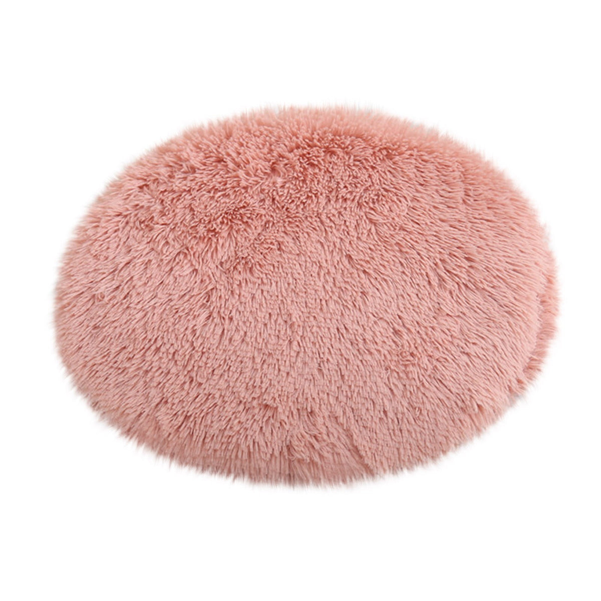 Darzheoy 16 inch Plush Dog Bed Mat Warm Fluffy Round Puppy Crate Pad with Anti-Slip Waterproof Bottom Soft Comfy Pet Kennel Mat for Small and Medium Dogs Pink