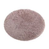 Darzheoy 16 inch Plush Dog Bed Mat Warm Fluffy Round Puppy Crate Pad with Anti-Slip Waterproof Bottom Soft Comfy Pet Kennel Mat for Small and Medium Dogs Purple