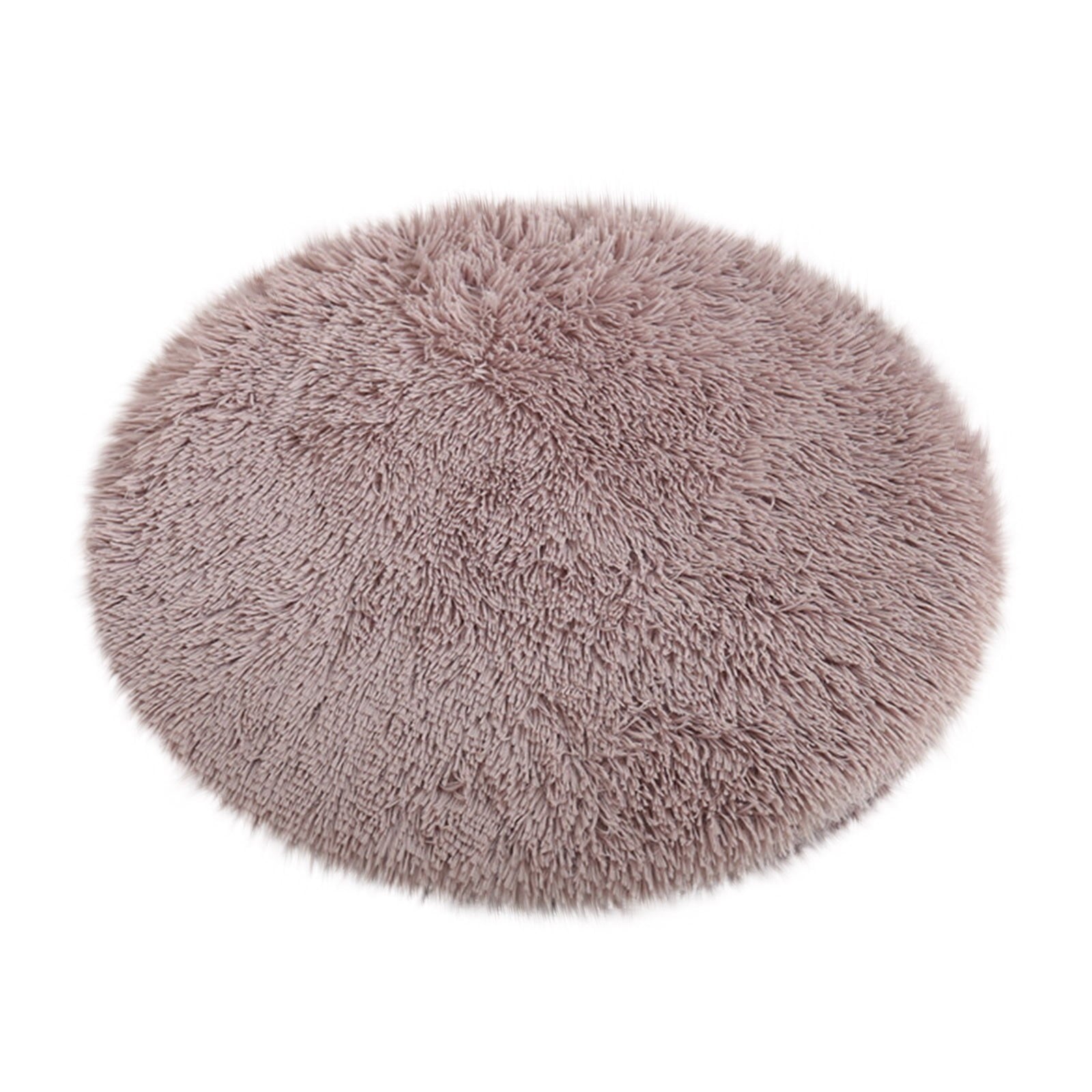 Darzheoy 16 inch Plush Dog Bed Mat Warm Fluffy Round Puppy Crate Pad with Anti-Slip Waterproof Bottom Soft Comfy Pet Kennel Mat for Small and Medium Dogs Purple