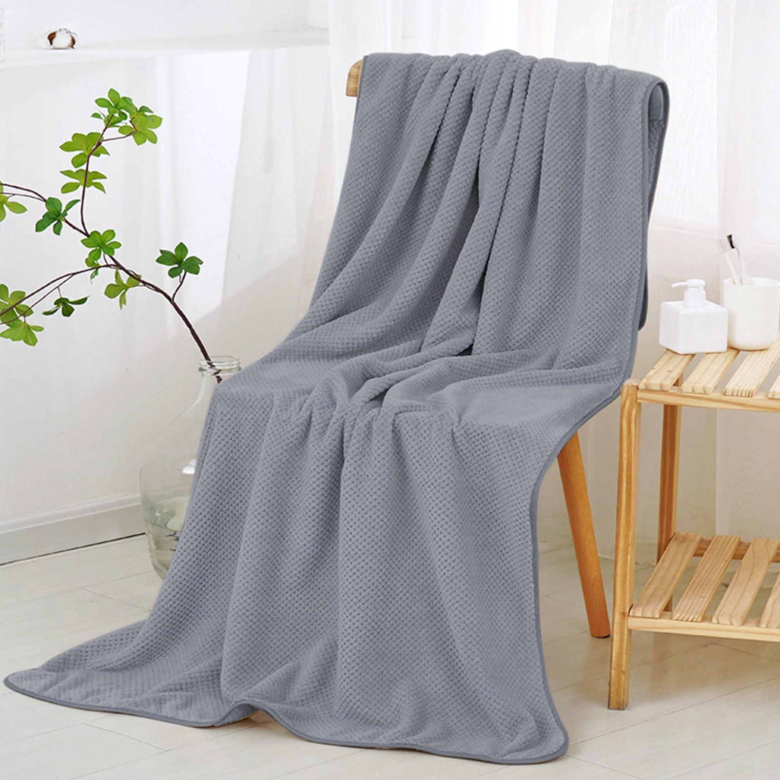 Chmadoxn Bath Towel, Oversize Bath Towel, 55×28 Inch Large Microfiber Bath Towels, Soft, Absorbent, and Quick Dry Towels for Bathroom, Pool, Beach, Swim, and Yoga, Large Bathroom Towels for Daily Use 55×28 in Gray