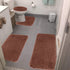 Chmadoxn Solid Color Bathroom Rugs Sets, 3 Piece Ultra Soft Non-Slip Bath Rugs and Mats Set, Super Absorbent Soft Washable Bathroom Carpets, Plush Bathroom Mats, Toilet Rug Set of 4 Yellow