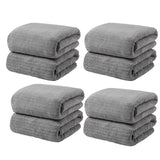Chmadoxn Microfiber Hair Towel Wrap - Quick Dry Curly Hair Wraps for Women Wet Hair, Microfiber Towel for Hair, Hair Drying Towel Wrap, Hair Towels for Women, Hair Turban for Wet Hair (29 ×14 Inch) 4 pc Gray