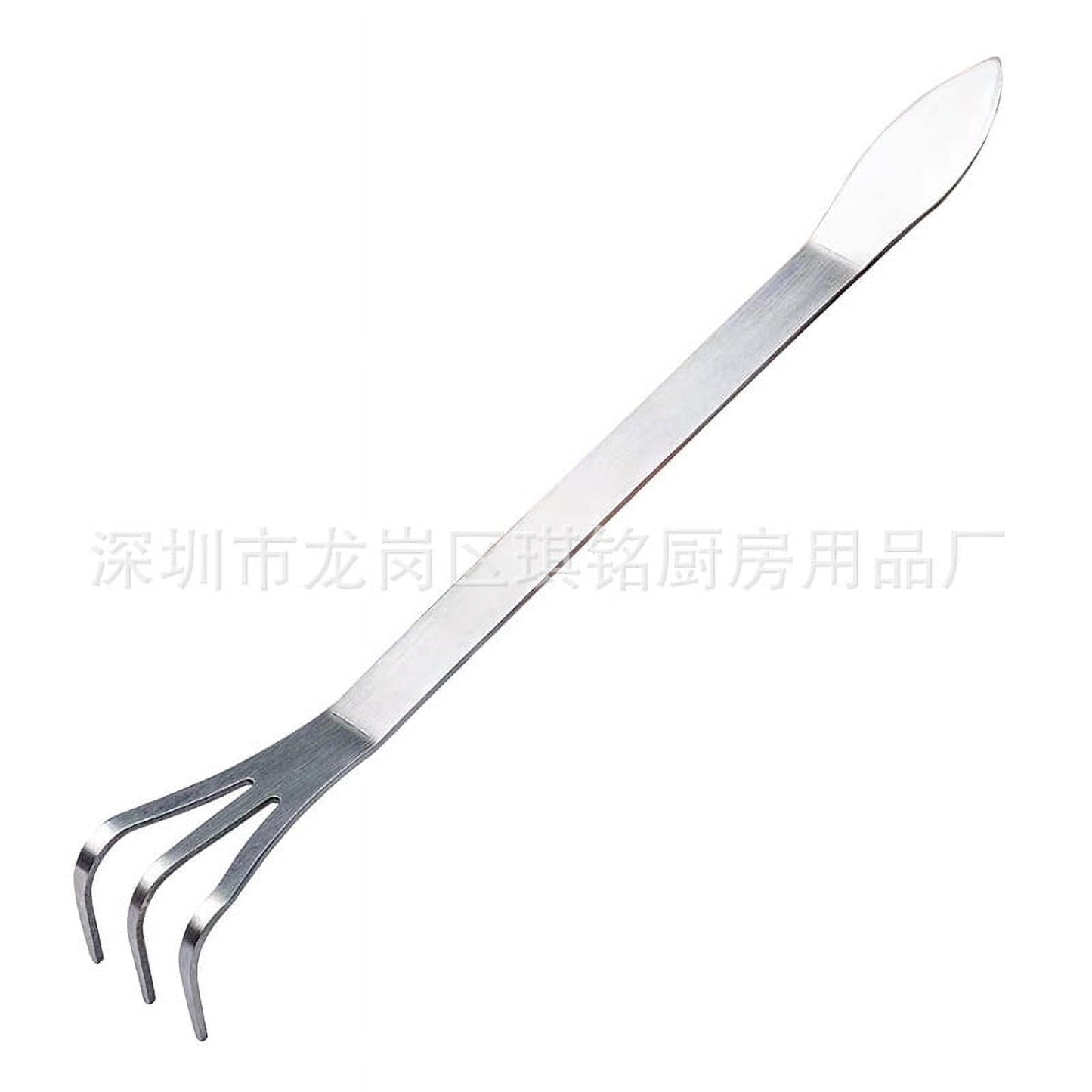 Stainless Steel Rake Cultivator for Gardening 3-Prong Bonsai Root Rake Tool rake for Loosening Soil soil loosening tool in Small Gardens 24.50X3.50X3.50CM Silver