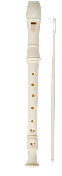 8 Hole Soprano Recorder Flute for Kids and Adults with Cleaning Rod, Ideal for School Bands, Music Classes, and - 31.80X2.80X2.50CM White