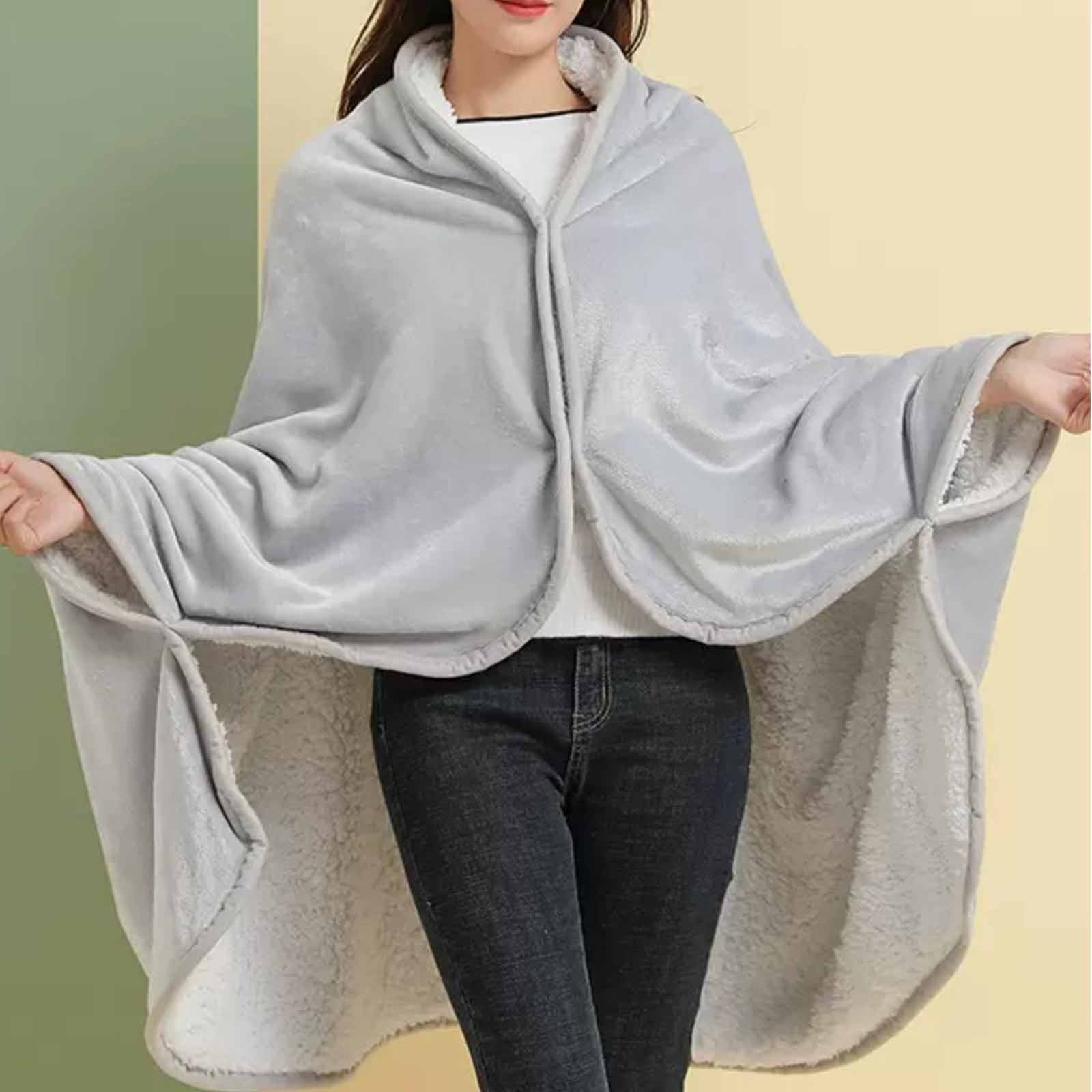 Kdkad Double-Sided Wearable Blanket, Ultra Soft Flannel Shawl Blanket, Reversible Blanket for Women and Men, Throw Blanket for Home, Travel, Warm Present (31.5×47.2 Inch) 39.3×59.1 in Navy